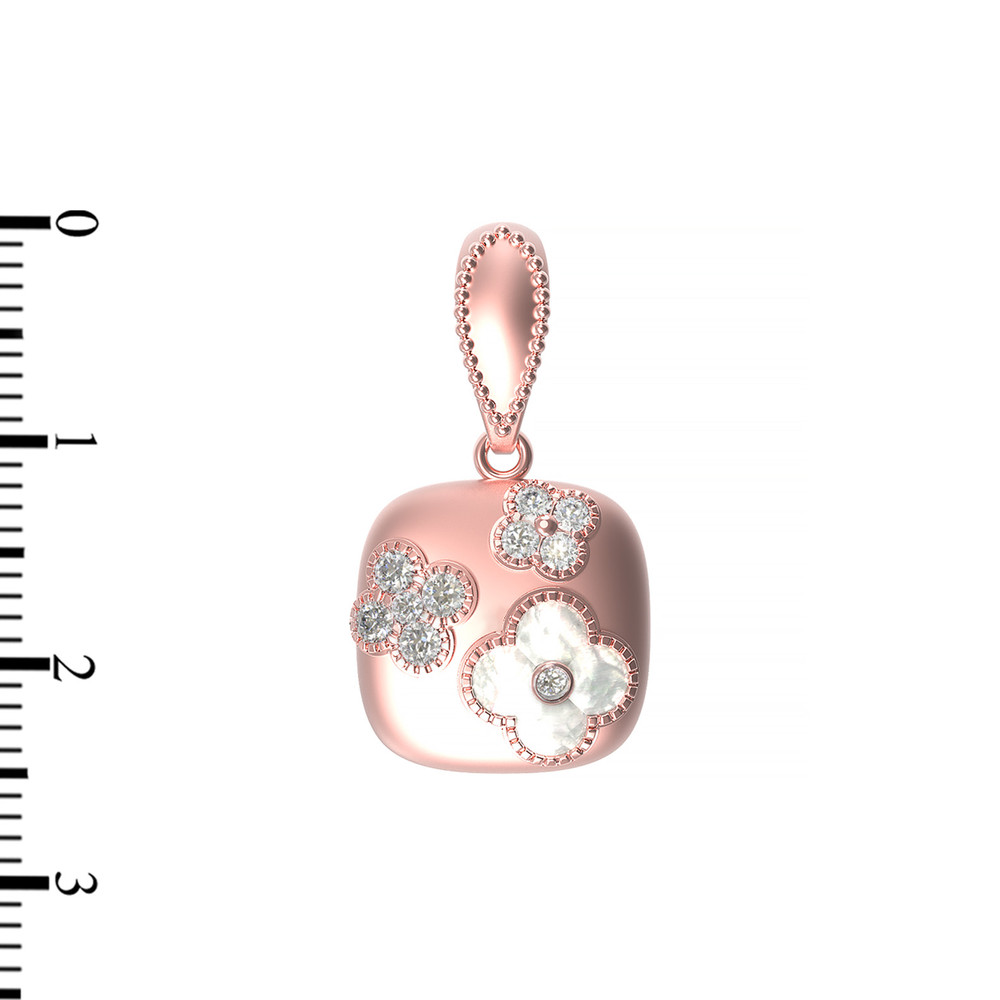 Подвеска из розового золота c бриллиантами и перламутром