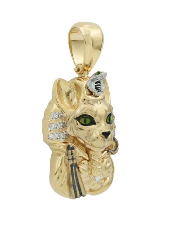 Подвеска из лимонного золота c эмаль , бриллиантами и рубином