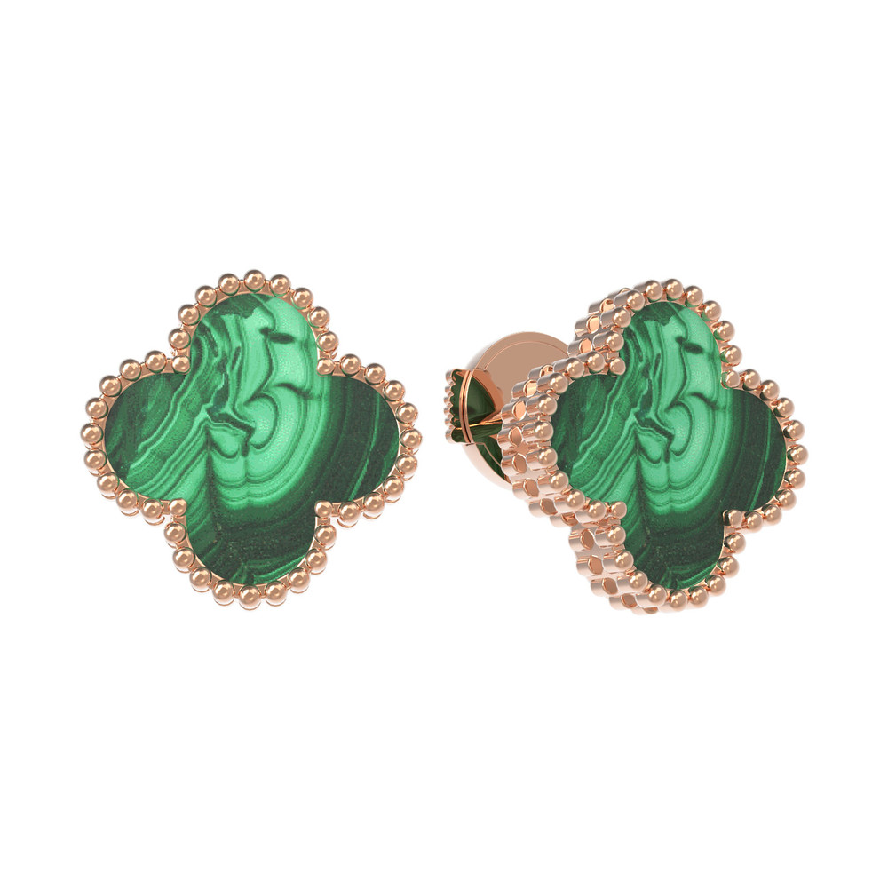 Серьги из золота c малахитом