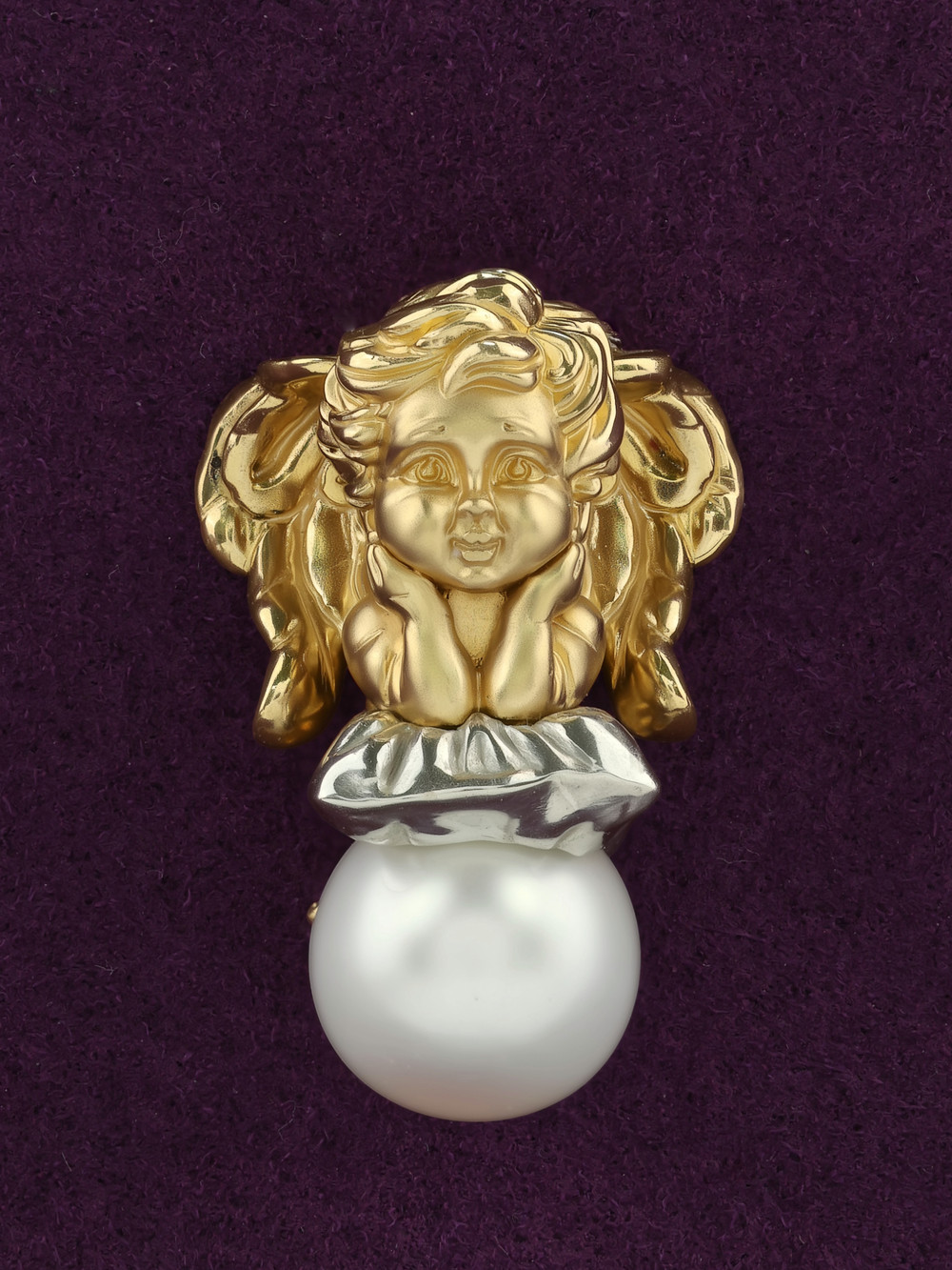 Подвеска из лимонного золота c жемчугом