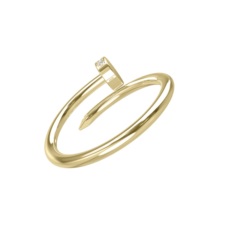 Кольцо из лимонного золота c бриллиантами