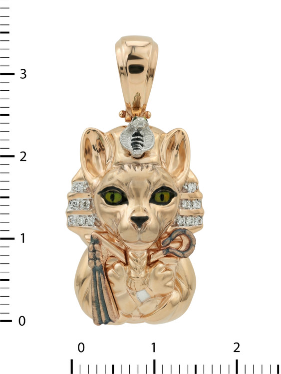 Подвеска из золота c эмаль , бриллиантами и рубином