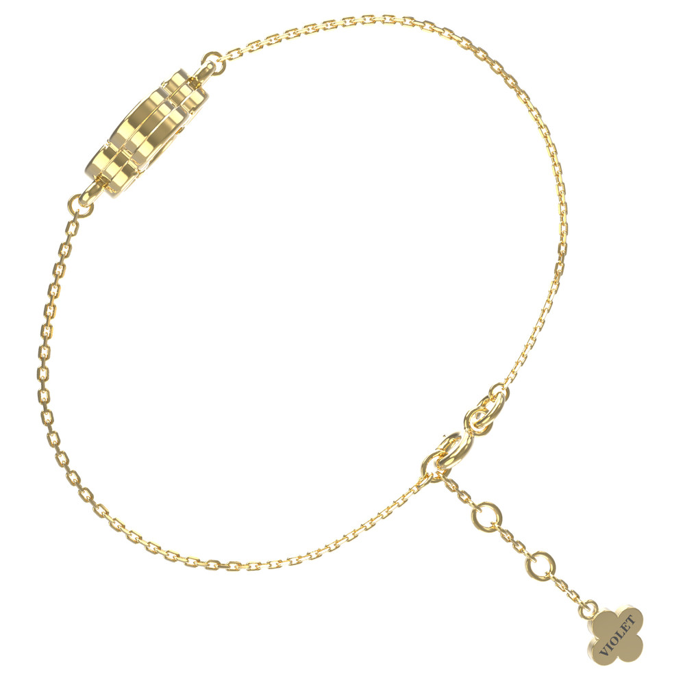 Браслет из лимонного золота c перламутром