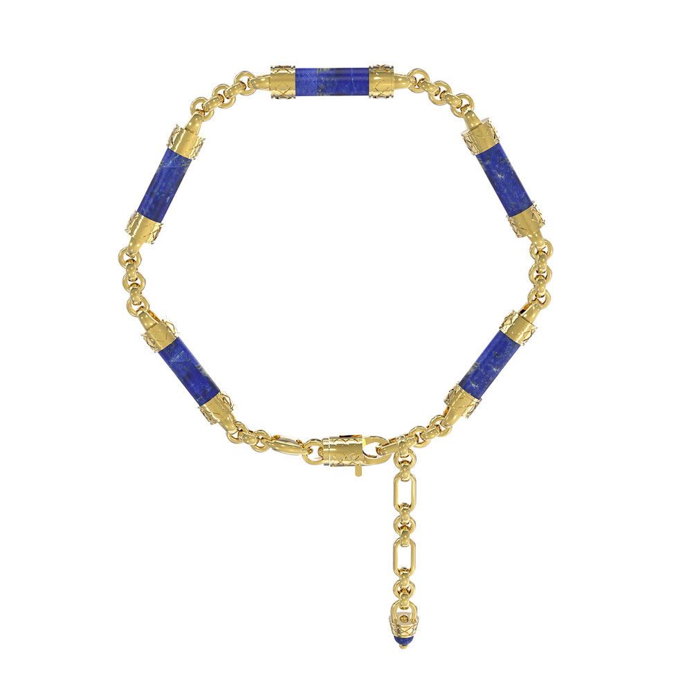 Браслет из лимонного золота c лазуритом