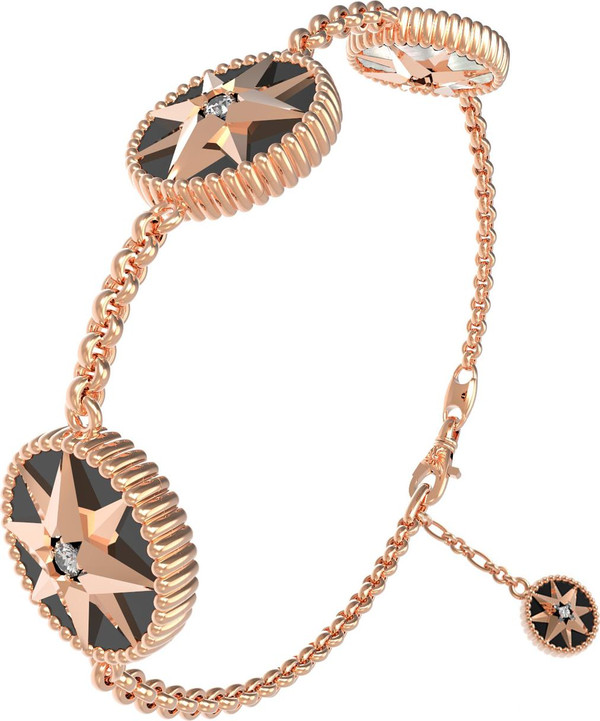 Браслет из золота c фианитом, ониксом и перламутром