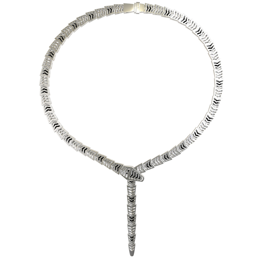 Колье из белого золота c бриллиантами и ониксом