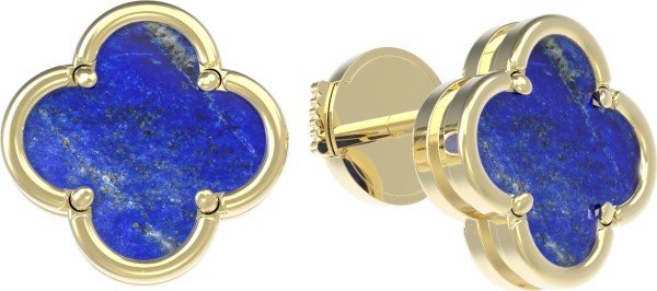 Серьги из лимонного золота c лазуритом