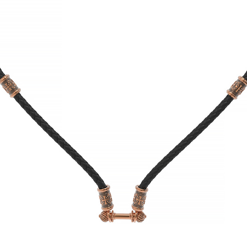 Шнурок кожаный из золота c кожаным шнурком