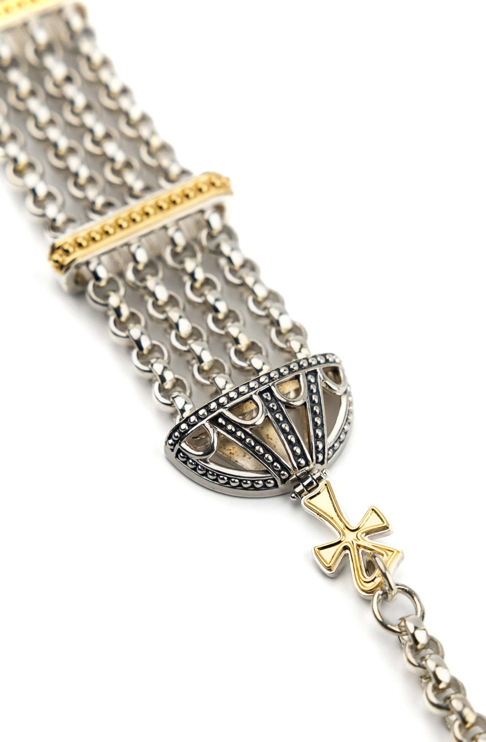 Браслет из серебра и золота c рубином