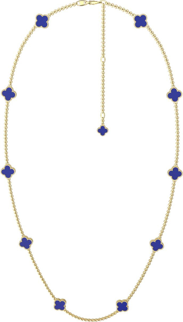 Колье из лимонного золота c лазуритом