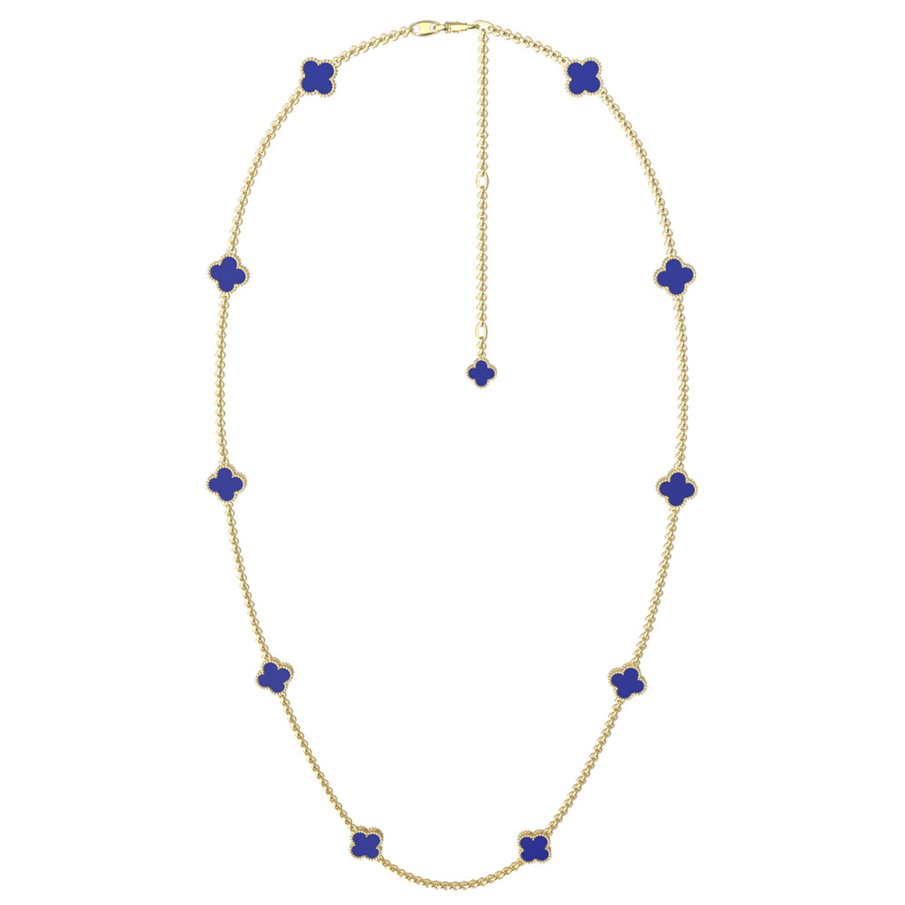 Колье из лимонного золота c лазуритом