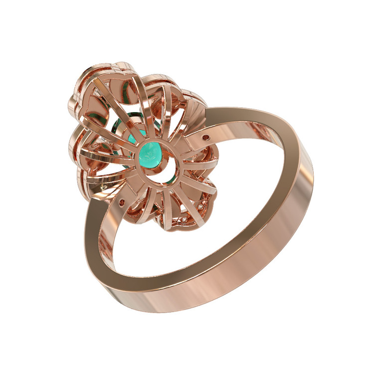 Кольцо из золота c бриллиантами и изумрудом