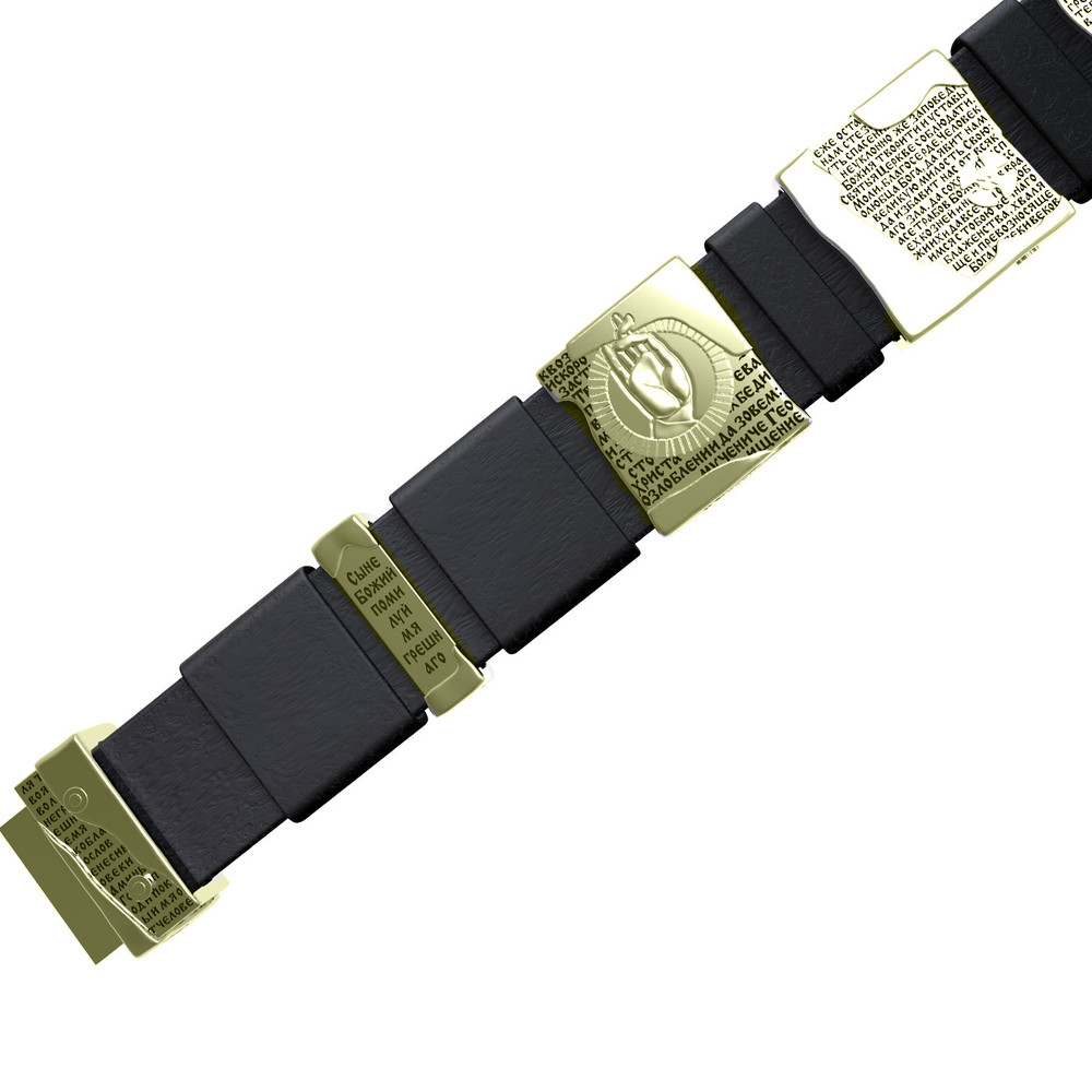 Браслет из зелёного золота c кожаным шнурком