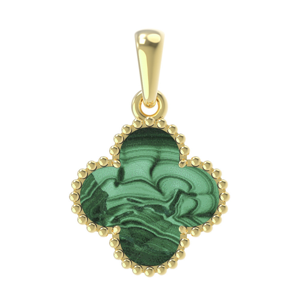 Подвеска из лимонного золота c малахитом