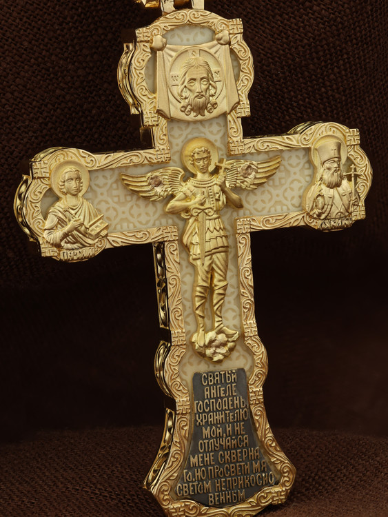 Крест из золота c бивнем мамонта