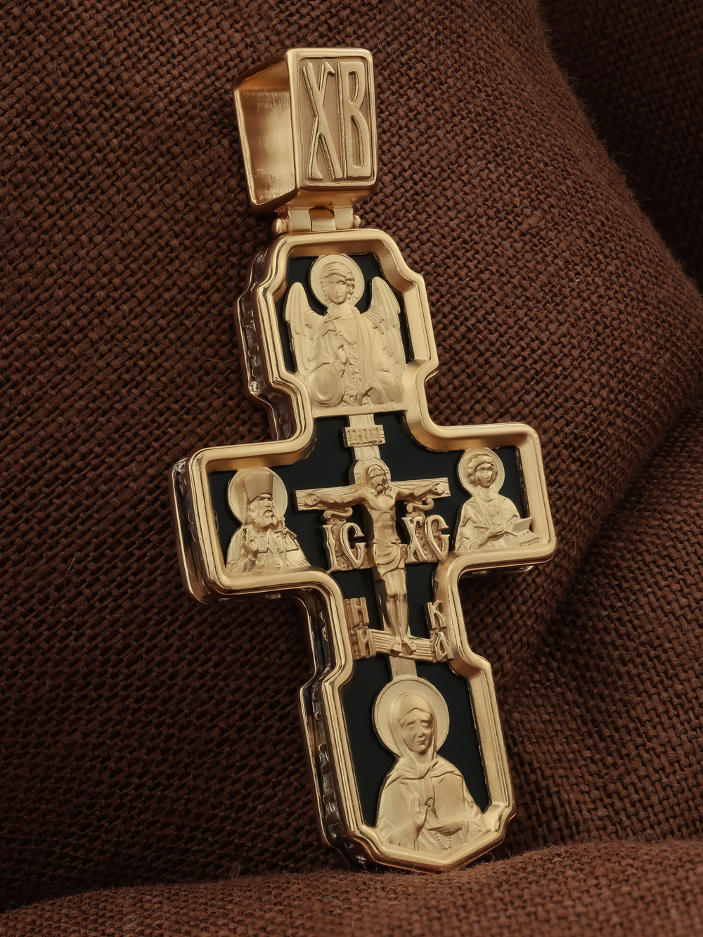 Крест из золота c ониксом