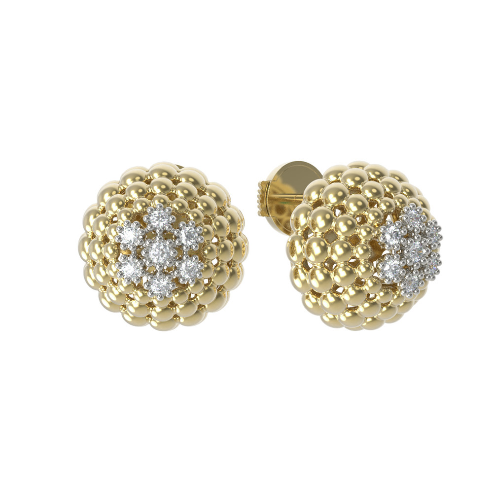 Серьги из лимонного золота c бриллиантами